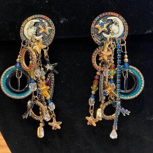 Moon and More Stars (Lunch at the Ritz) clip-on earrings